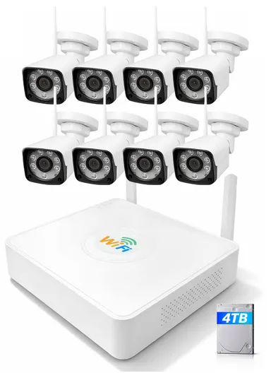 8-Channel 5.0MP Wi-Fi NVR Surveillance Camera Kit With 4TB HDD (App: TSEYE) WKS8758-C3-L