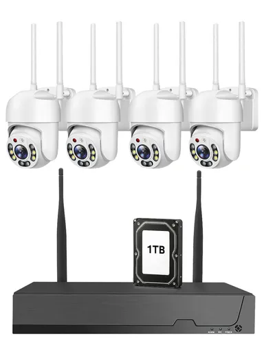 4CH 2.0MP Wi-Fi NVR Security System PTZ Camera With 1TB HDD (App: TSEYE) WKQ8624-L