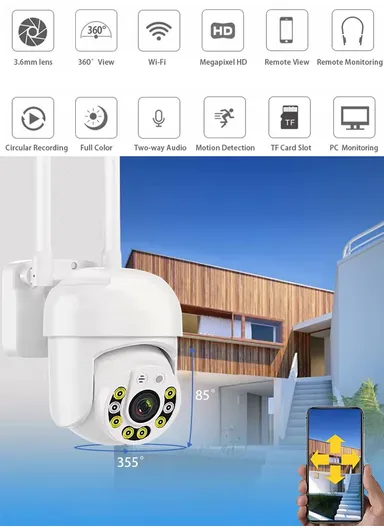 4CH 2.0MP Wi-Fi NVR Security System PTZ Camera With 1TB HDD (App: TSEYE) WKQ8624-L