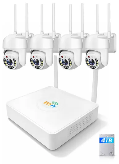4CH 5.0MP Wi-Fi NVR Security System PTZ Cameras With 4TB HDD (App: TSEYE)  WKQ8754E-ML