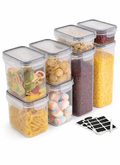 8-Pcs Plastic Lunch Box Set – Microwave, Freezer &amp; Dishwasher Safe Food Storage Containers C8-4