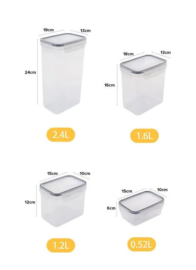 8-Pcs Plastic Lunch Box Set – Microwave, Freezer &amp; Dishwasher Safe Food Storage Containers C8-4