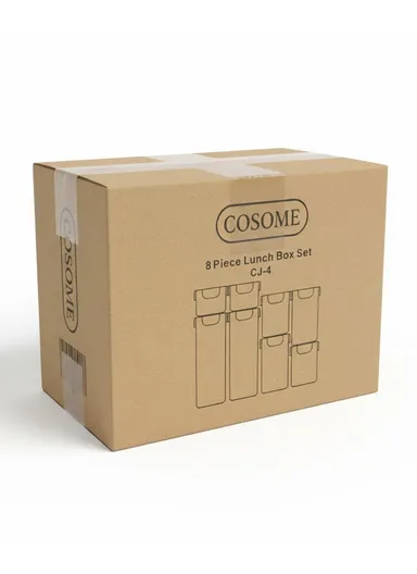 8-Pcs Plastic Lunch Box Set – Microwave, Freezer &amp; Dishwasher Safe Food Storage Containers C8-4