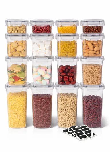 16-Pcs Plastic Lunch Box Set – Microwave, Freezer &amp; Dishwasher Safe Food Storage Containers C8-5