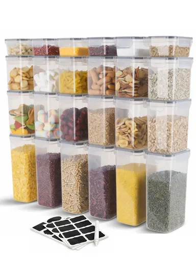 24-Pcs Plastic Lunch Box Set – Microwave, Freezer &amp; Dishwasher Safe Food Storage Containers C8-6