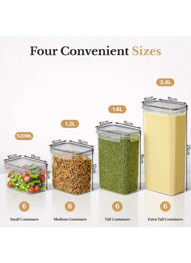 24-Pcs Plastic Lunch Box Set – Microwave, Freezer &amp; Dishwasher Safe Food Storage Containers C8-6