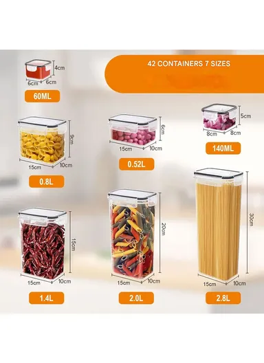 24-Pcs Plastic Lunch Box Set – Microwave, Freezer &amp; Dishwasher Safe Food Storage Containers C8-6