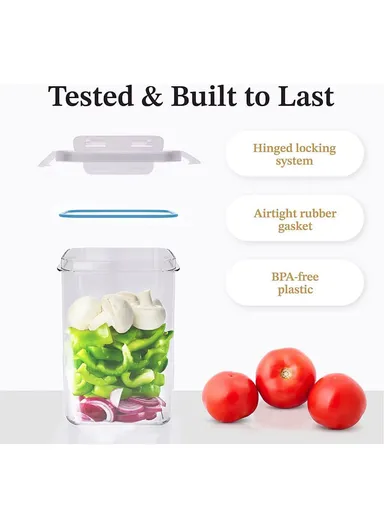 24-Pcs Plastic Lunch Box Set – Microwave, Freezer &amp; Dishwasher Safe Food Storage Containers C8-6