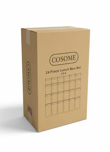 24-Pcs Plastic Lunch Box Set – Microwave, Freezer &amp; Dishwasher Safe Food Storage Containers C8-6