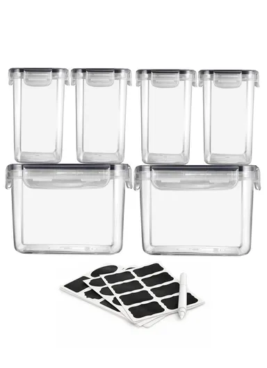 6-Pcs Plastic Lunch Box Set – Microwave, Freezer &amp; Dishwasher Safe Food Storage Containers C8-11