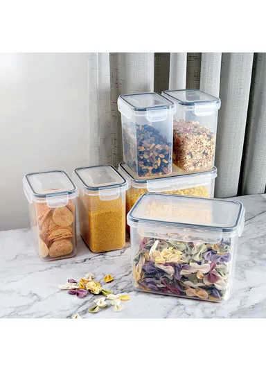 6-Pcs Plastic Lunch Box Set – Microwave, Freezer &amp; Dishwasher Safe Food Storage Containers C8-11