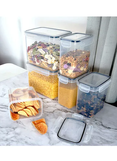 6-Pcs Plastic Lunch Box Set – Microwave, Freezer &amp; Dishwasher Safe Food Storage Containers C8-11