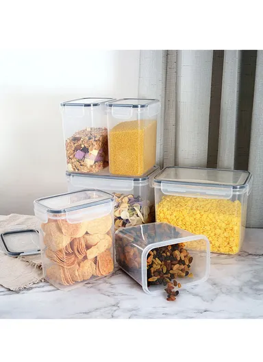 6-Pcs Plastic Lunch Box Set – Microwave, Freezer &amp; Dishwasher Safe Food Storage Containers C8-11