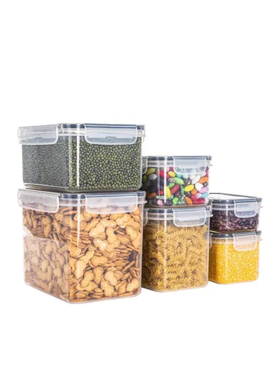 6-Pcs Plastic Lunch Box Set – Microwave, Freezer &amp; Dishwasher Safe Food Storage Containers C8-12