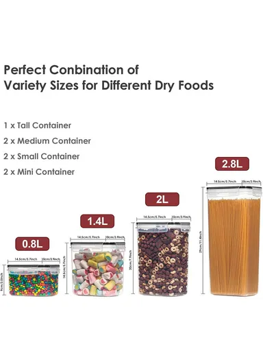 7-Pcs Food Container Set, Leak-Proof, Scratch-Resistant &amp; Dishwasher Safe C8-13