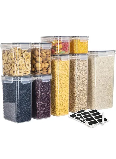 9-Pcs Plastic Lunch Box Set – Microwave, Freezer &amp; Dishwasher Safe Food Storage Containers C8-14