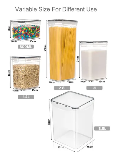 9-Pcs Plastic Lunch Box Set – Microwave, Freezer &amp; Dishwasher Safe Food Storage Containers C8-14