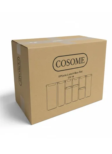 9-Pcs Plastic Lunch Box Set – Microwave, Freezer &amp; Dishwasher Safe Food Storage Containers C8-14