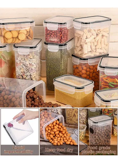 10-Pcs Plastic Lunch Box Set – Microwave, Freezer &amp; Dishwasher Safe Food Storage Containers C8-15