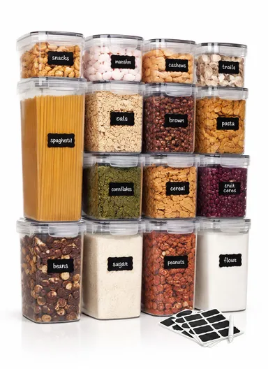 15-Pcs Plastic Lunch Box Set – Microwave, Freezer &amp; Dishwasher Safe Food Storage Containers C8-16