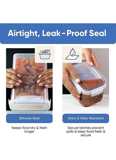 24-Pcs Plastic Lunch Box Set – Microwave, Freezer &amp; Dishwasher Safe Food Storage Containers C8-1