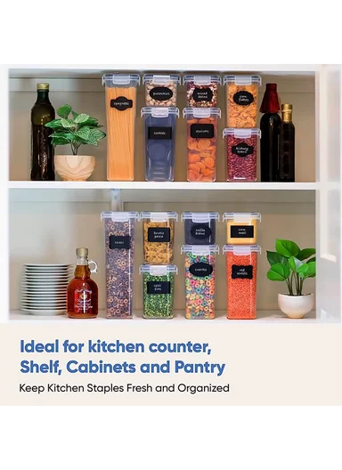 24-Pcs Plastic Lunch Box Set – Microwave, Freezer &amp; Dishwasher Safe Food Storage Containers C8-1