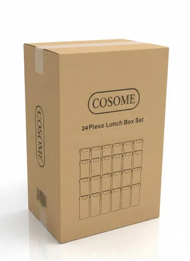 24-Pcs Plastic Lunch Box Set – Microwave, Freezer &amp; Dishwasher Safe Food Storage Containers C8-1