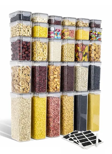 30-Pcs Plastic Lunch Box Set – Microwave, Freezer &amp; Dishwasher Safe Food Storage Containers C8-2