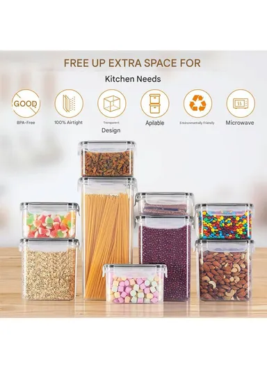 30-Pcs Plastic Lunch Box Set – Microwave, Freezer &amp; Dishwasher Safe Food Storage Containers C8-2