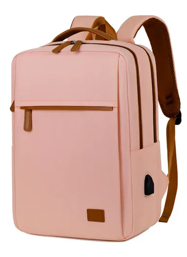 17" Laptop Backpack Multi-Functional Travel Bag with USB Charging Port, Multi-Compartment, Lightweight &amp; Comfortable Design 2305 - Pink