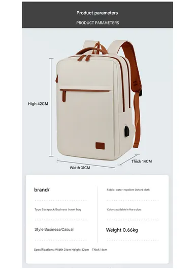 17" Laptop Backpack Multi-Functional Travel Bag with USB Charging Port, Multi-Compartment, Lightweight &amp; Comfortable Design 2305 - Pink