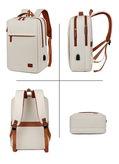 17" Laptop Backpack Multi-Functional Travel Bag with USB Charging Port, Multi-Compartment, Lightweight &amp; Comfortable Design 2305 - Pink