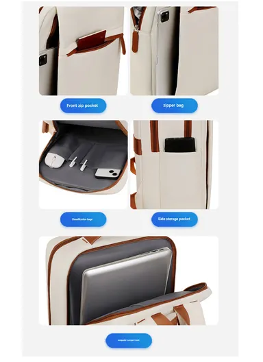 17" Laptop Backpack Multi-Functional Travel Bag with USB Charging Port, Multi-Compartment, Lightweight &amp; Comfortable Design 2305 - Pink