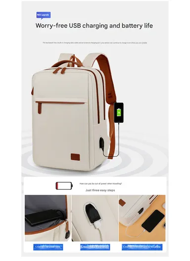 17" Laptop Backpack Multi-Functional Travel Bag with USB Charging Port, Multi-Compartment, Lightweight &amp; Comfortable Design 2305 - Pink