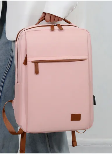 17" Laptop Backpack Multi-Functional Travel Bag with USB Charging Port, Multi-Compartment, Lightweight &amp; Comfortable Design 2305 - Pink