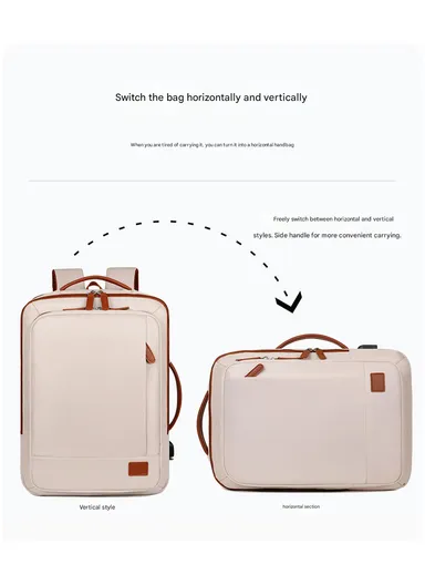 15.6" Expandable Laptop Backpack Multi-Functional Travel Bag with USB Charging Port, Multi-Compartment, Lightweight &amp; Comfortable Design 3638 - Pink