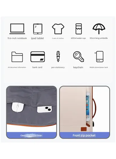 15.6" Expandable Laptop Backpack Multi-Functional Travel Bag with USB Charging Port, Multi-Compartment, Lightweight &amp; Comfortable Design 3638 - Pink