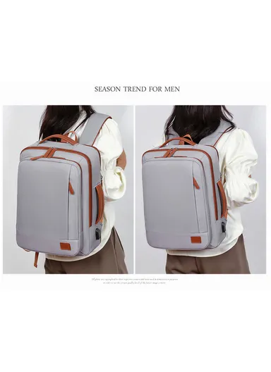 15.6" Expandable Laptop Backpack Multi-Functional Travel Bag with USB Charging Port, Multi-Compartment, Lightweight &amp; Comfortable Design 3638 - Pink