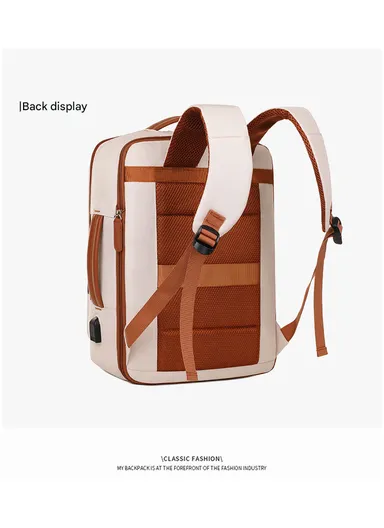 15.6" Expandable Laptop Backpack Multi-Functional Travel Bag with USB Charging Port, Multi-Compartment, Lightweight &amp; Comfortable Design 3638 - Pink