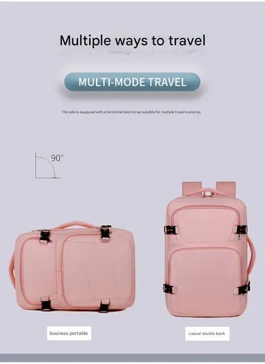 17-inch Laptop Waterproof Backpack With USB Charging Port For Travel &amp; School (W30 x D17 x H45) cm - Pink