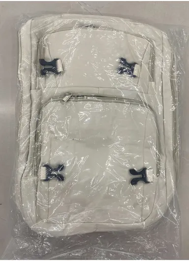 17-inch Laptop Waterproof Backpack With USB Charging Port For Travel &amp; School (W30 x D17 x H45) cm - OffWhite