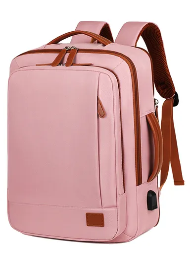 15.6" Laptop Backpack Multi-Functional Travel Bag with USB Charging Port, Multi-Compartment, Lightweight &amp; Comfortable Design 8103 - Pink