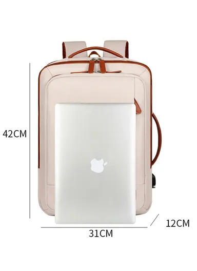 15.6" Laptop Backpack Multi-Functional Travel Bag with USB Charging Port, Multi-Compartment, Lightweight &amp; Comfortable Design 8103 - Pink