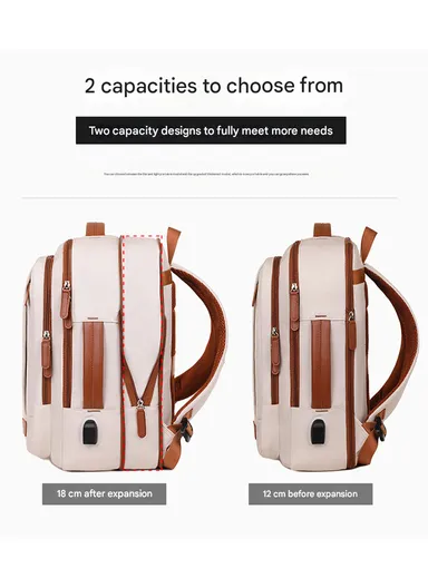 15.6" Laptop Backpack Multi-Functional Travel Bag with USB Charging Port, Multi-Compartment, Lightweight &amp; Comfortable Design 8103 - Pink