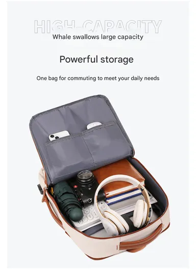 15.6" Laptop Backpack Multi-Functional Travel Bag with USB Charging Port, Multi-Compartment, Lightweight &amp; Comfortable Design 8103 - Pink