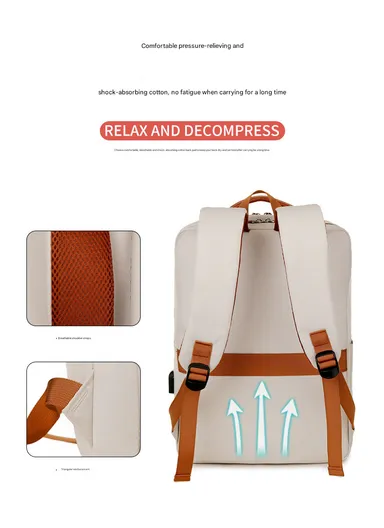 17-inch Casual &amp; Durable Laptop Backpack with Padded Straps (W31 x D18 x H42)cm - Pink