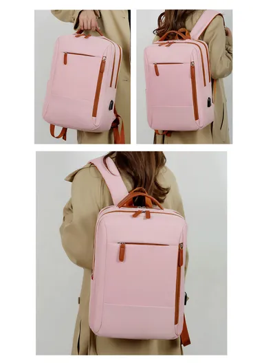 17-inch Casual &amp; Durable Laptop Backpack with Padded Straps (W31 x D18 x H42)cm - Pink