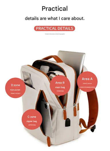 17-inch Casual &amp; Durable Laptop Backpack with Padded Straps (W31 x D18 x H42)cm - Purple