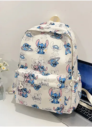 Water-Resistant Stitch Kids Backpack with Adjustable Straps For School &amp; Daily Use (W35 x D12 x H40)cm - Beige