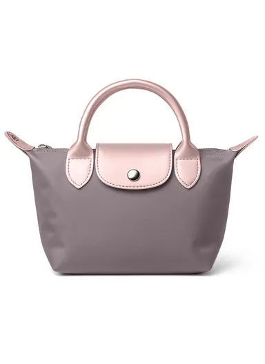 Chic Compact Handbag with PU Top Handle &amp; Removable Shoulder Strap 666 - Purple